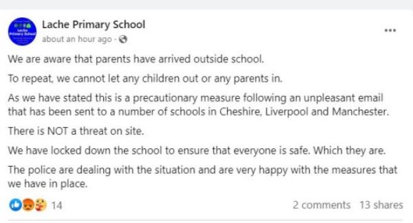 The post by Lache Primary School (Picture: Facebook)